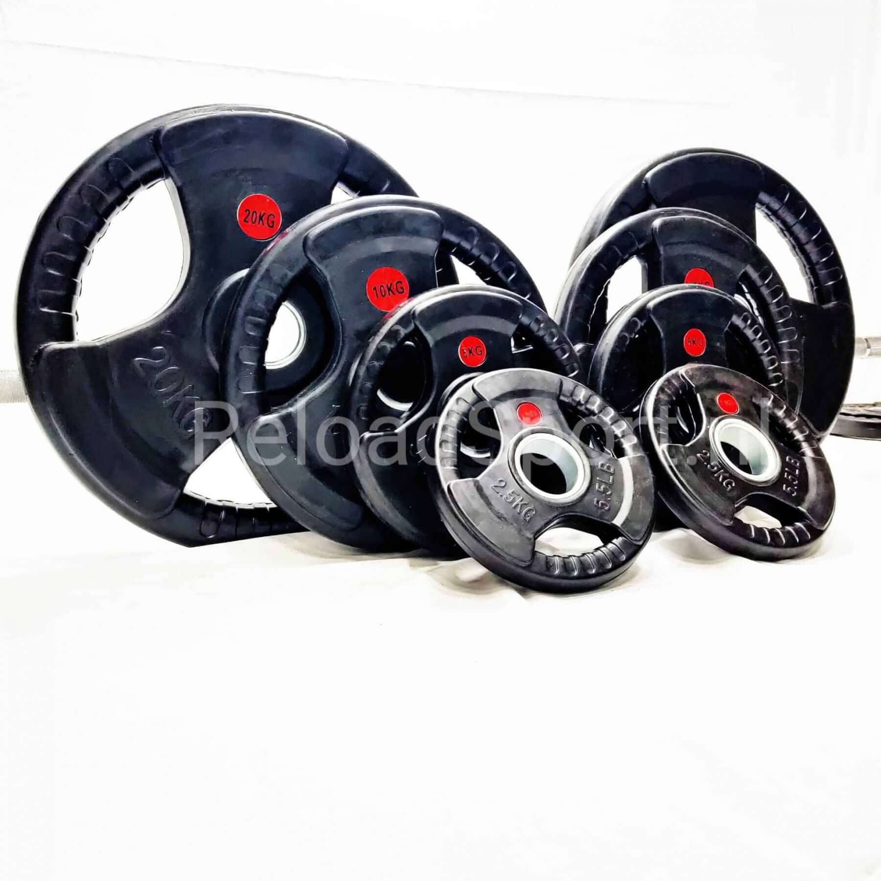 Reloadsport Hantelscheiben Set 100KG – Bumper Gummi 50mm