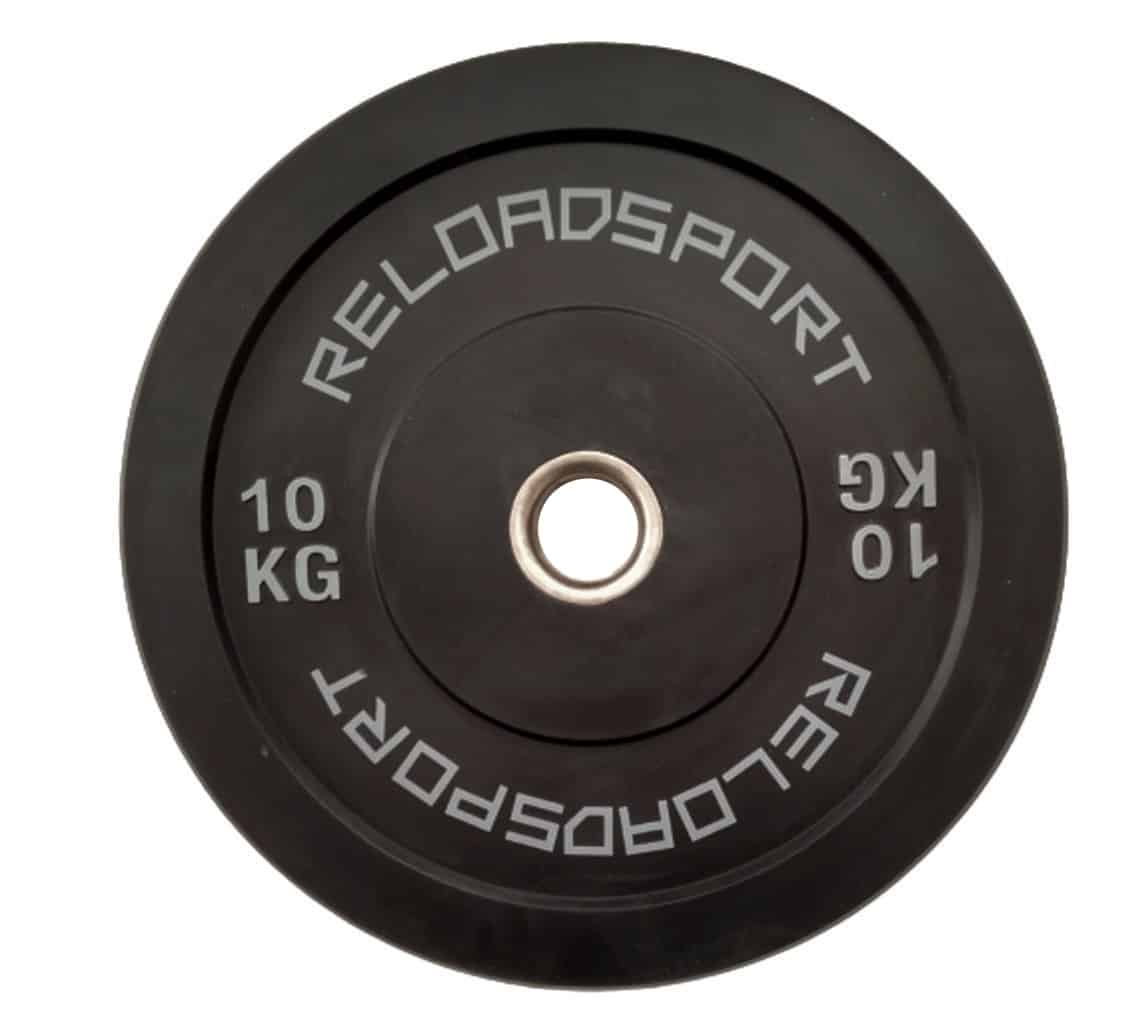 Set mit 2 x 10KG Bumper Plates 50mm - Gym Qualität - Gummi - Schwarz - Reload - TexfitTrading.de