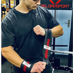 Handgelenkbandagen Set schwarz/rot - Hochwertige Handballenauflagen - Atmungsaktives Material - Verstellbar - Verhindert Verletzungen - 2er Set