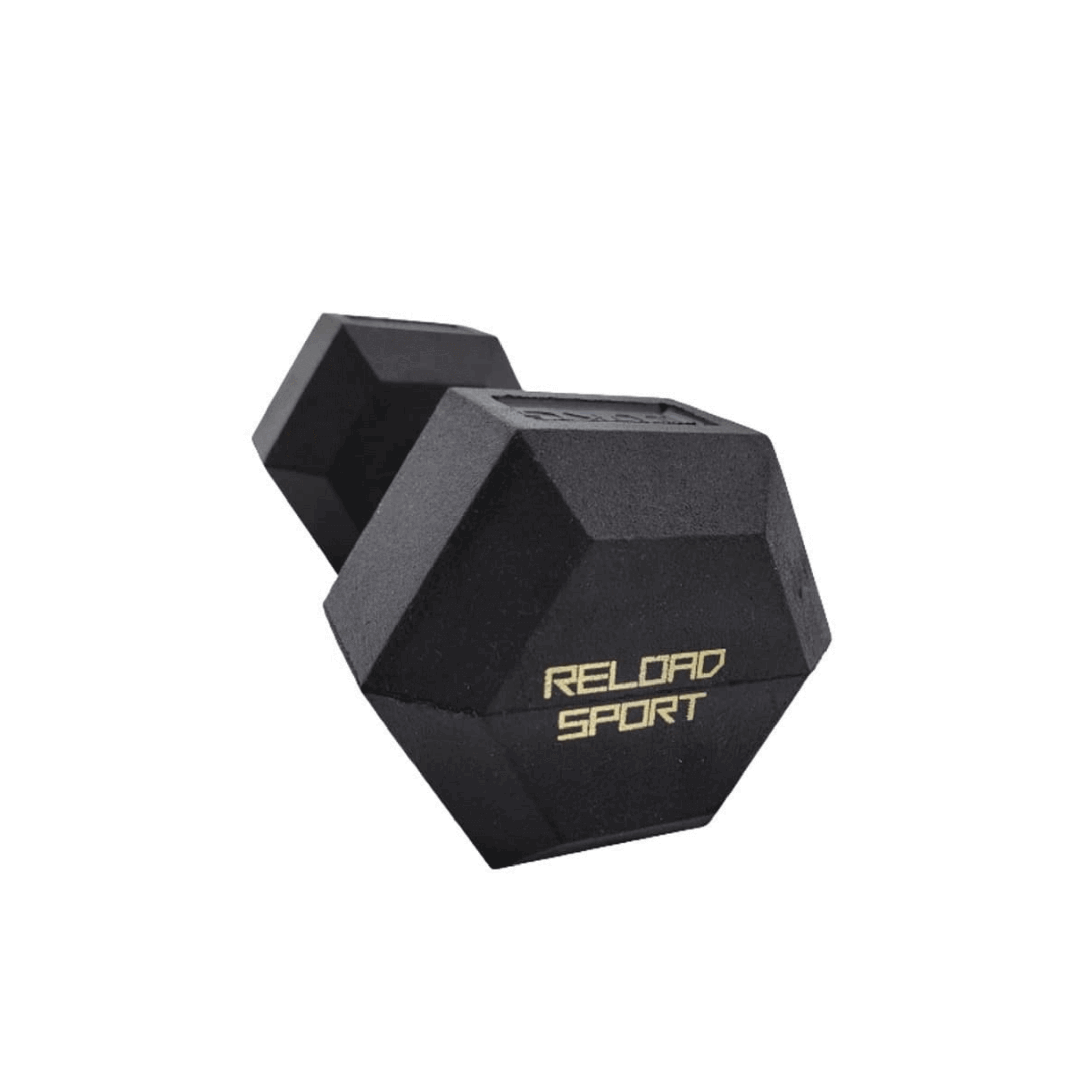 Hexagon Hantelset 12,5 KG - 2 x 12,5 kg - Gym Qualität - Gusseisen mit Gummierung - Silber und Schwarz - Reloadsport