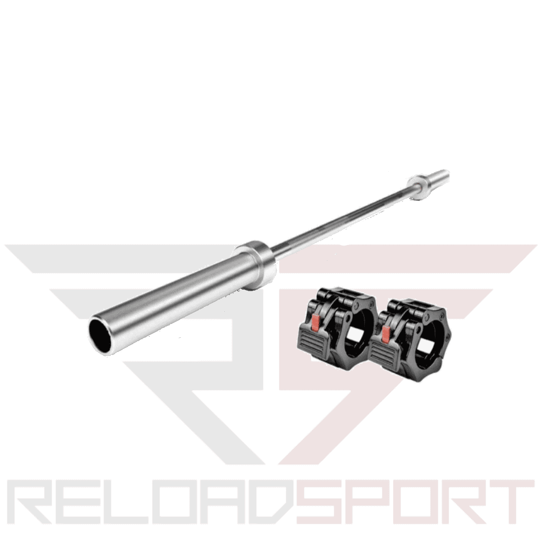 Olympische Langhantel 220cm mit Lockjaws - 50mm - 315 kg Belastbarkeit - Nadel- und Kugellager - Gerändelte Grifffläche - Set Lockbacks inklusive