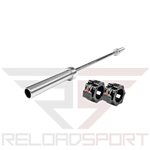 Olympische Langhantel 220cm mit Lockjaws - 50mm - 315 kg Belastbarkeit - Nadel- und Kugellager - Gerändelte Grifffläche - Set Lockbacks inklusive