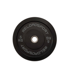 Reloadsport 2x5KG Bumper Plates Set - Gym Qualität - 50mm Langhanteln - Gummi - Schwarz - Hantel scheiben 5 kg (2 x 5 kg)