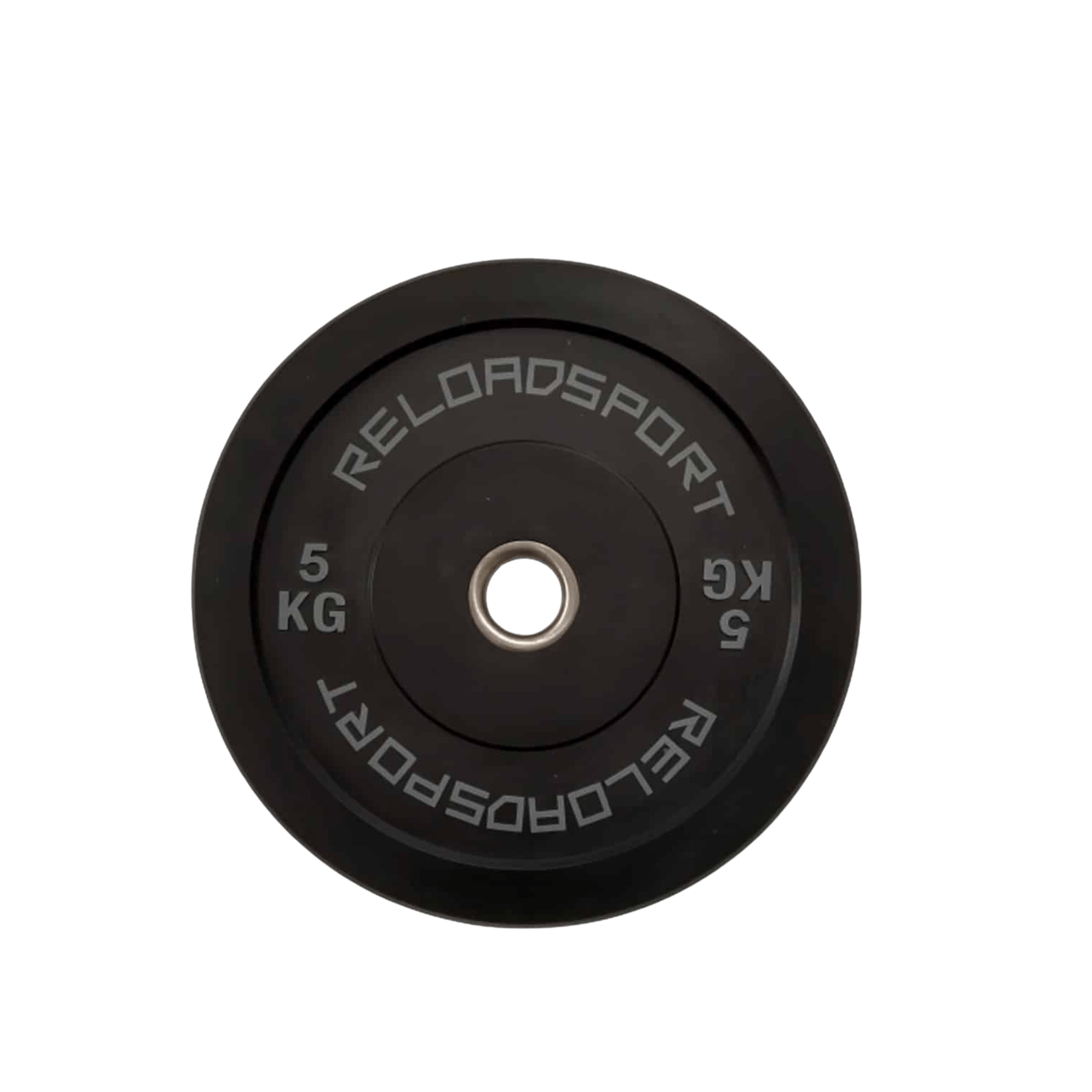 Reloadsport 2x5KG Bumper Plates Set - Gym Qualität - 50mm Langhanteln - Gummi - Schwarz - Hantel scheiben 5 kg (2 x 5 kg)