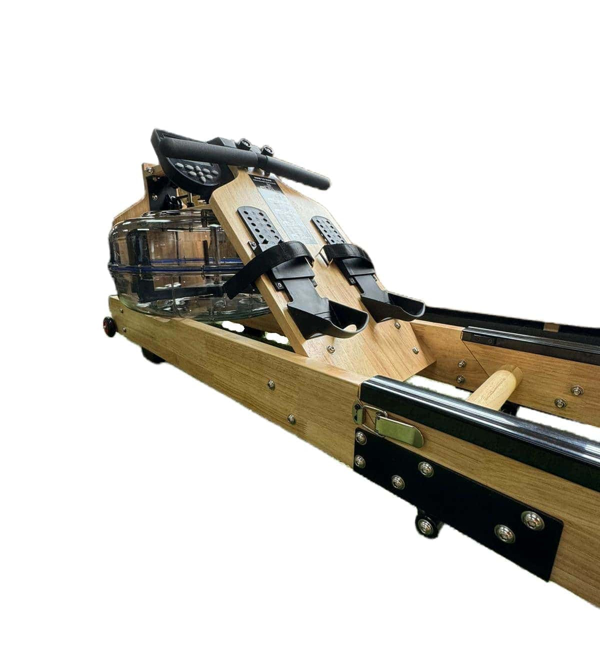 Detailansicht des Rudertrainer Hochwertige Wasser Rudergerät mit ergonomischen Pedalen und robustem Design.