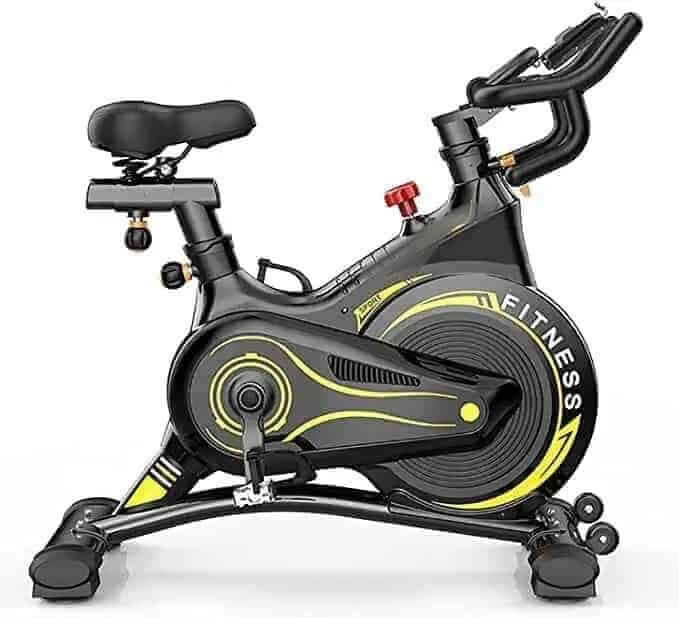 Spinning Fahrrad Magnetisches Widerstands Fahrrad in schwarz und gelb, ideal für effektives Indoor-Training.