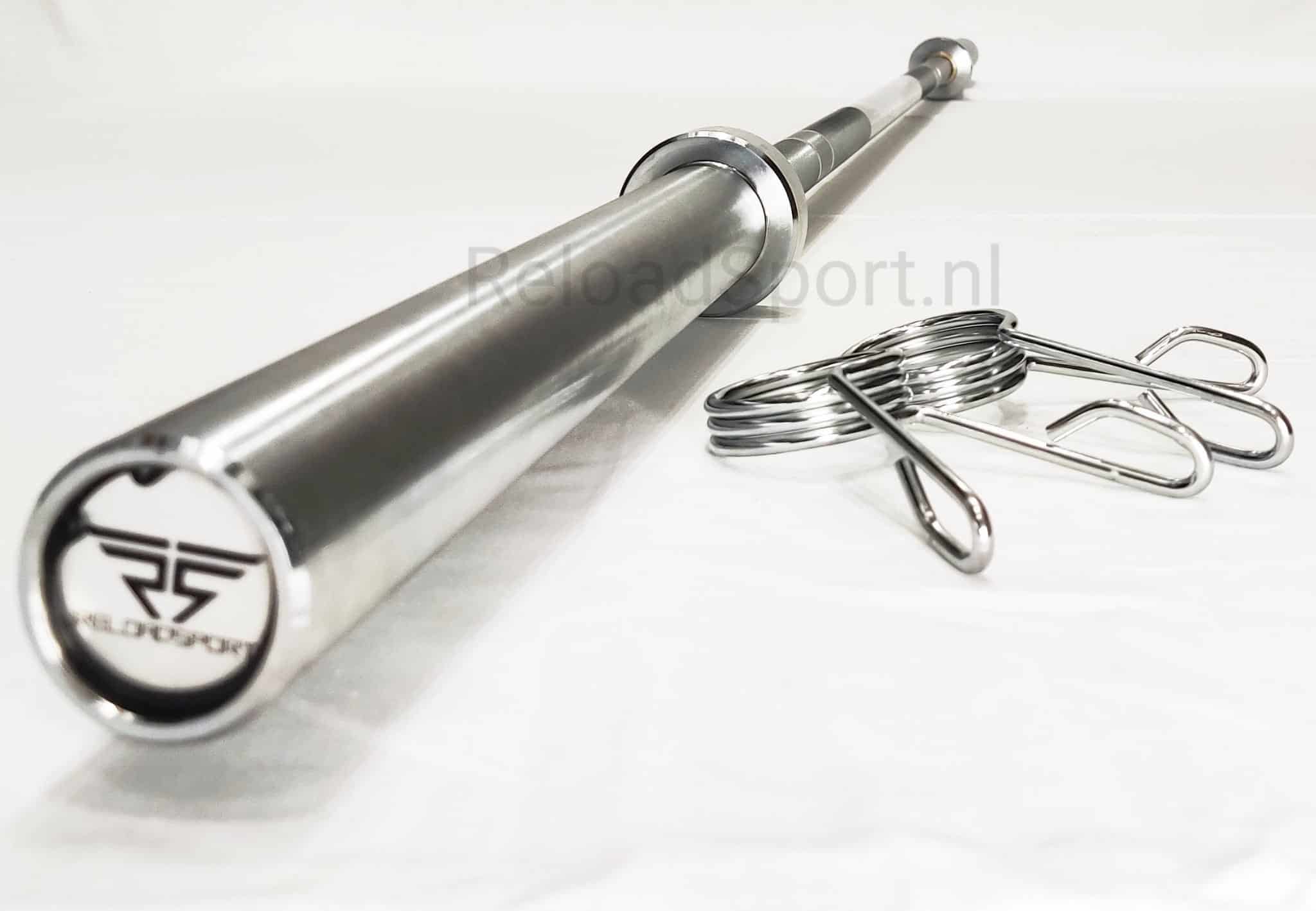 Reloadsport Olympische Langhantel 180 cm - 15 kg - 250 kg Max. Belastung - inkl. Federschließer - 28 mm Griffdurchmesser - TexfitTrading.de