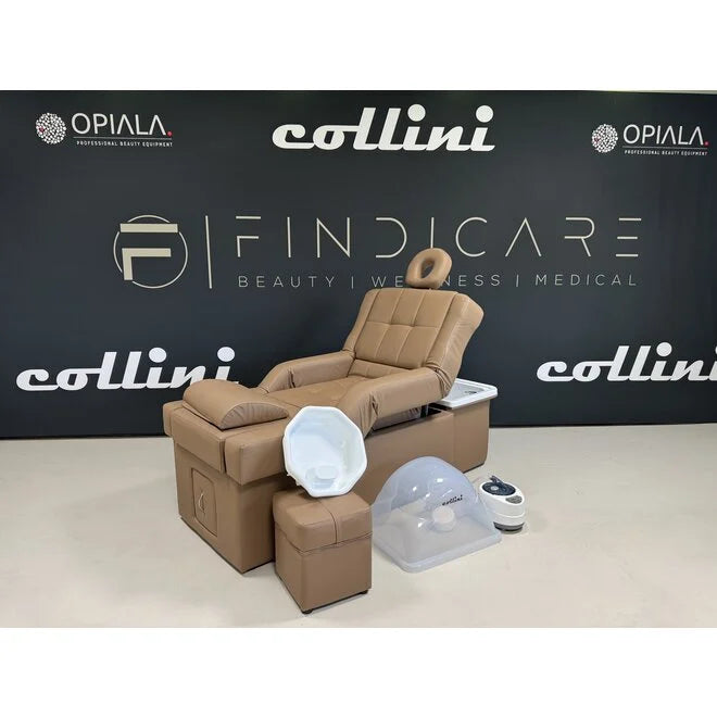 Elektrische japanische HeadSpa-Liege von Collini in luxuriösem Design, ideal für Wellness-Profis.