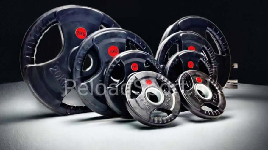 Reloadsport Hantel scheiben set 100KG - Bumper-Set 100KG - Hochwertige Gummi Hantel scheiben - 50-mm-Olympia-Langhanteln - Geeignet für Gewichtheben - TexfitTrading.de